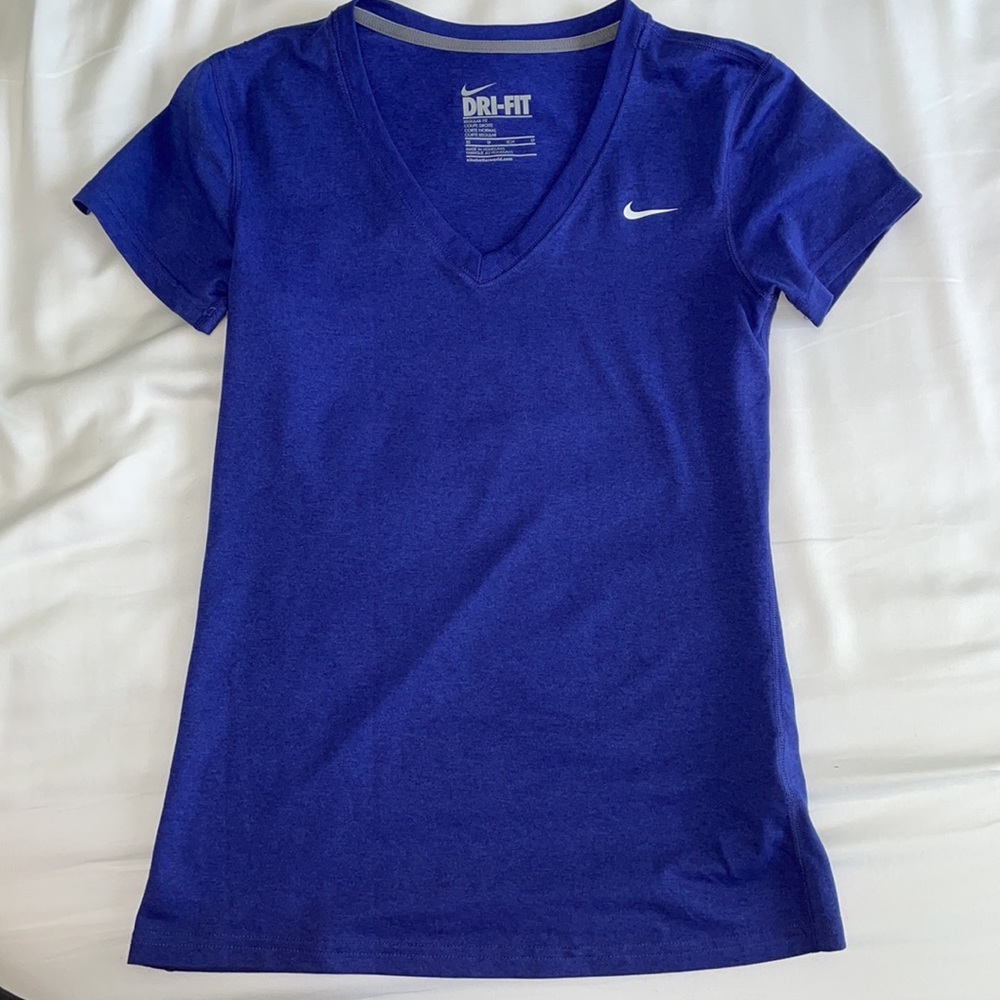 Nike Blue V-Neck Top S